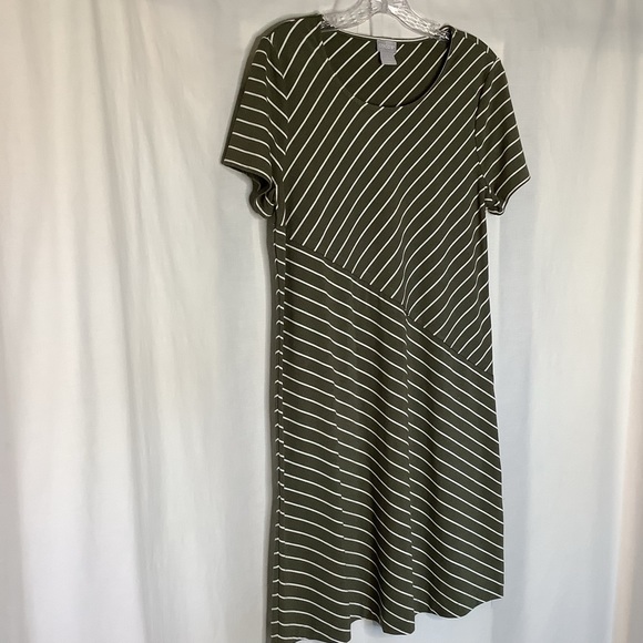 👗 2/$25 Chico’s Slimming Diagonally Striped Dress Chico’s Sz 1 = M/8 - Picture 5 of 10